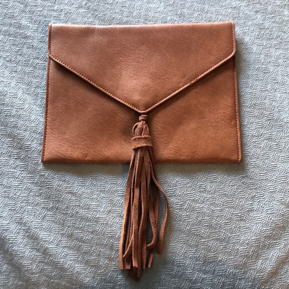 Leather & suede clutch